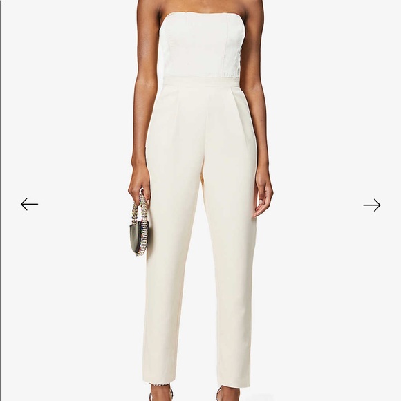 Gorgeous lavish Alice Strapless tailored crepe jumpsuit - Picture 1 of 6
